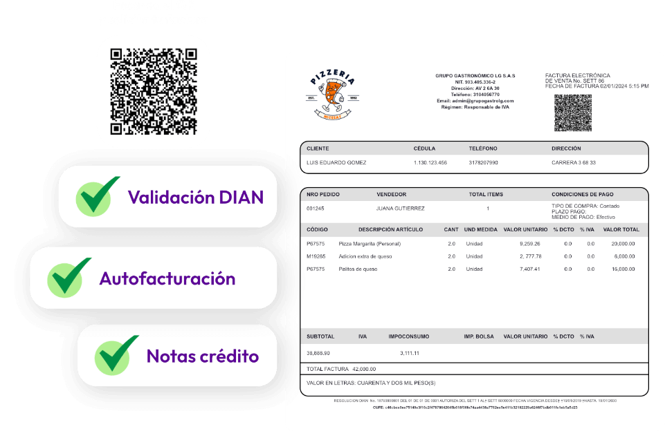 Facturación electronica para restaurantes en Colombia